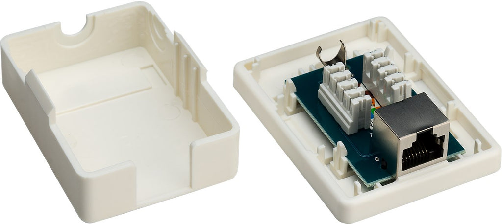 1-poorts RJ45-aansluitdoos, CAT 6, STP, wit