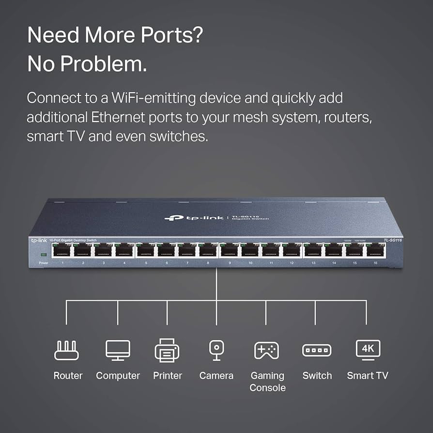 TP-Link TL-SG116 - switch - 16-poorts - Gigabit