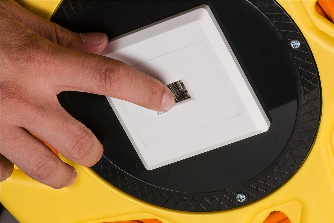 CAT 7A mobiele RJ45-netwerkkabelhaspel, oranje - Goobay