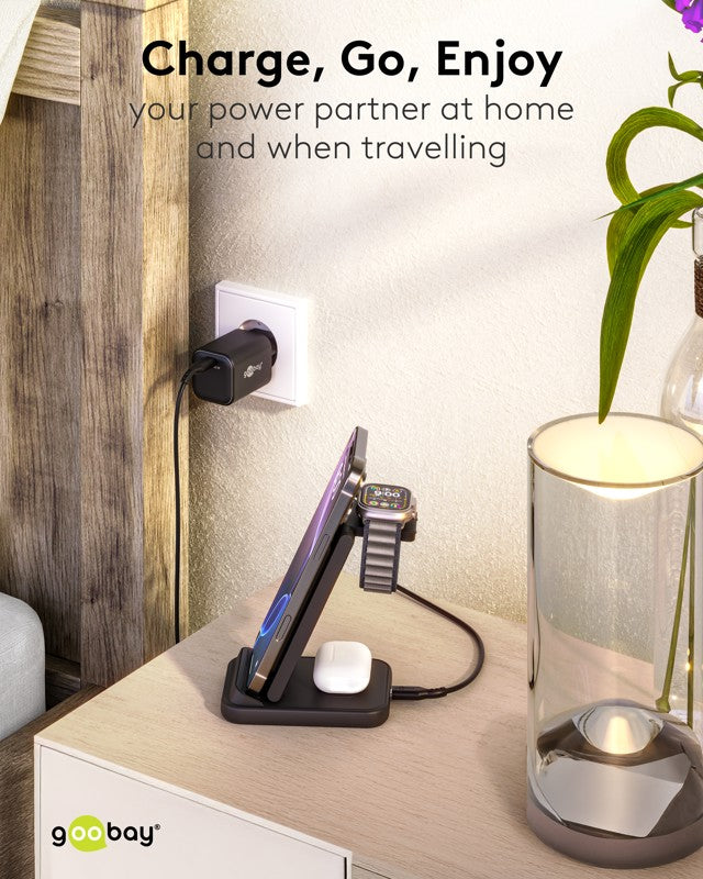 Goobay 3-in-1 Draadloze Snellader (15W)
