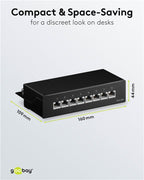 CAT 6a mini/desktop patchpaneel, 8-poorts (1 U)