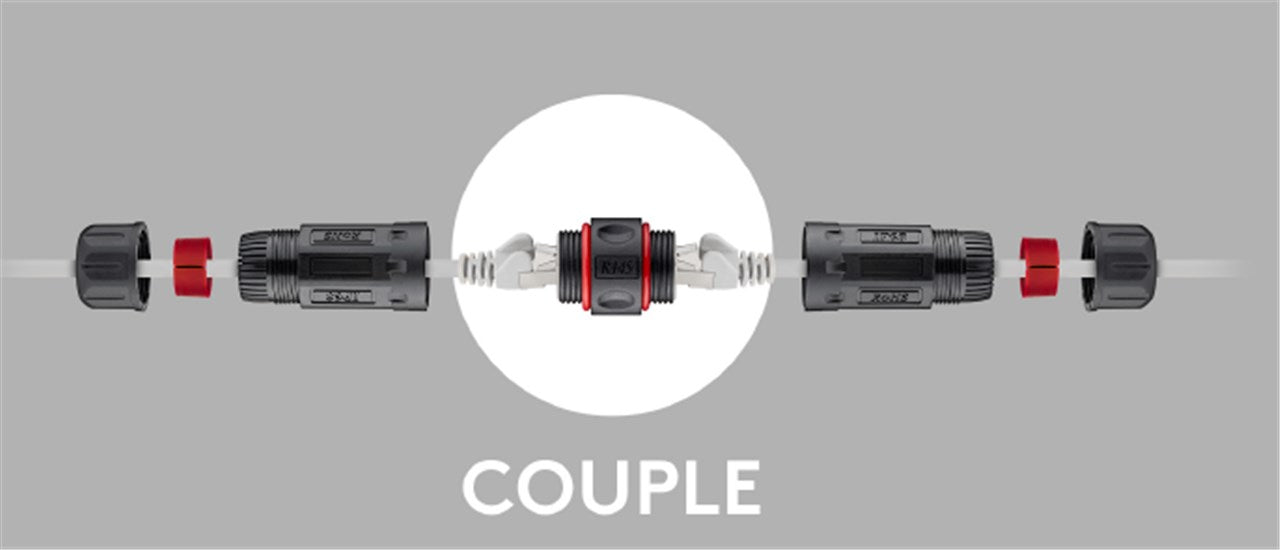 Outdoor CAT 6 Kabelkoppeling RJ45 Patch IP68 - Stofdicht & Waterdicht