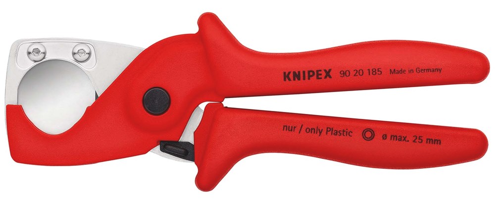 Slang- en beschermingsbuissnijder (Duct Cutter), max. dia. 25mm 90 20 185 185 - Knipex PlastiCut