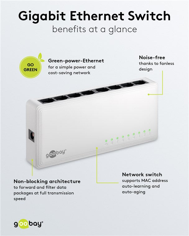 8-Poorts Gigabit Ethernet Switch