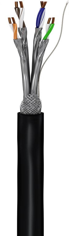 CAT 7 netwerkkabel voor buitengebruik, S/FTP (PiMF), zwart