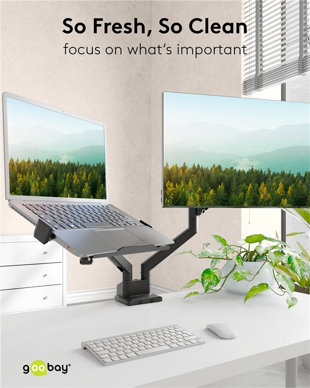 Laptop houder voor Monitorarm – VESA 75x75 & 100x100 – 17,3 inch