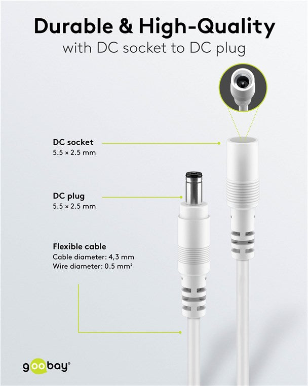 DC-verlengkabel | Wit