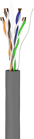 CAT 6 netwerkkabel, U/UTP, CU, AWG 23/1, grijs