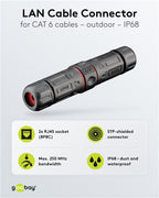 Outdoor CAT 6 Kabelkoppeling RJ45 Patch IP68 - Stofdicht & Waterdicht