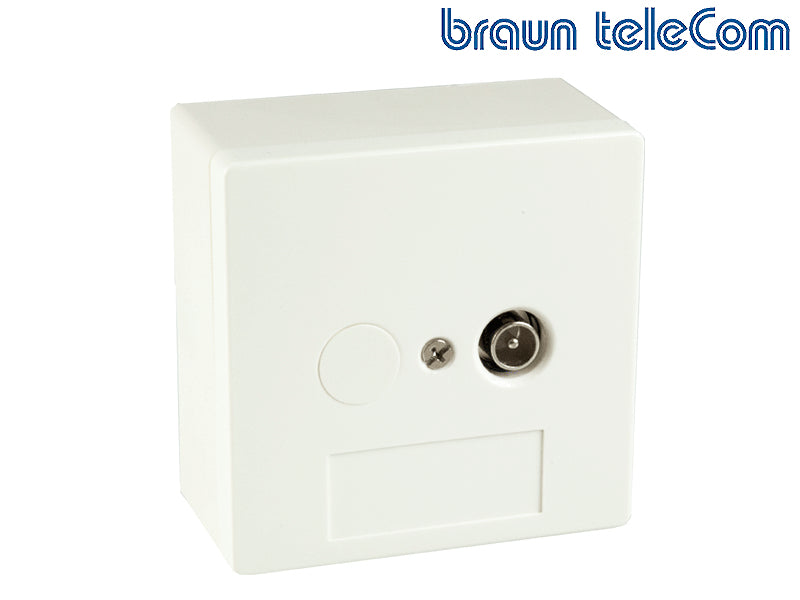 Wandcontactdoos Coax eengats, 2 GHz, opbouw/inbouw (BTV 01 SET) - Braun Telecom