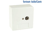 Wandcontactdoos Coax eengats, 2 GHz, opbouw/inbouw (BTV 01 SET) - Braun Telecom