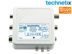 Coaxversterker 4x uitgangen tot 4 dB, geschikt voor interactieve TV (BDA-02-A) - Technetix
