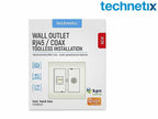 Wandcontactdoos Coax/RJ45 tweegats CAT 6 / CAT 5 - Technetix