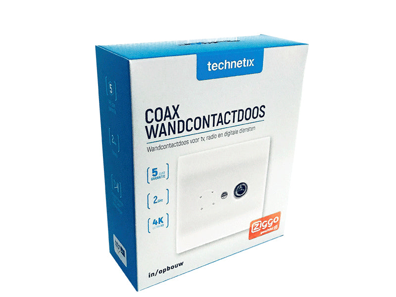 Wandcontactdoos Coax eengats (uitbreidbaar) - Technetix