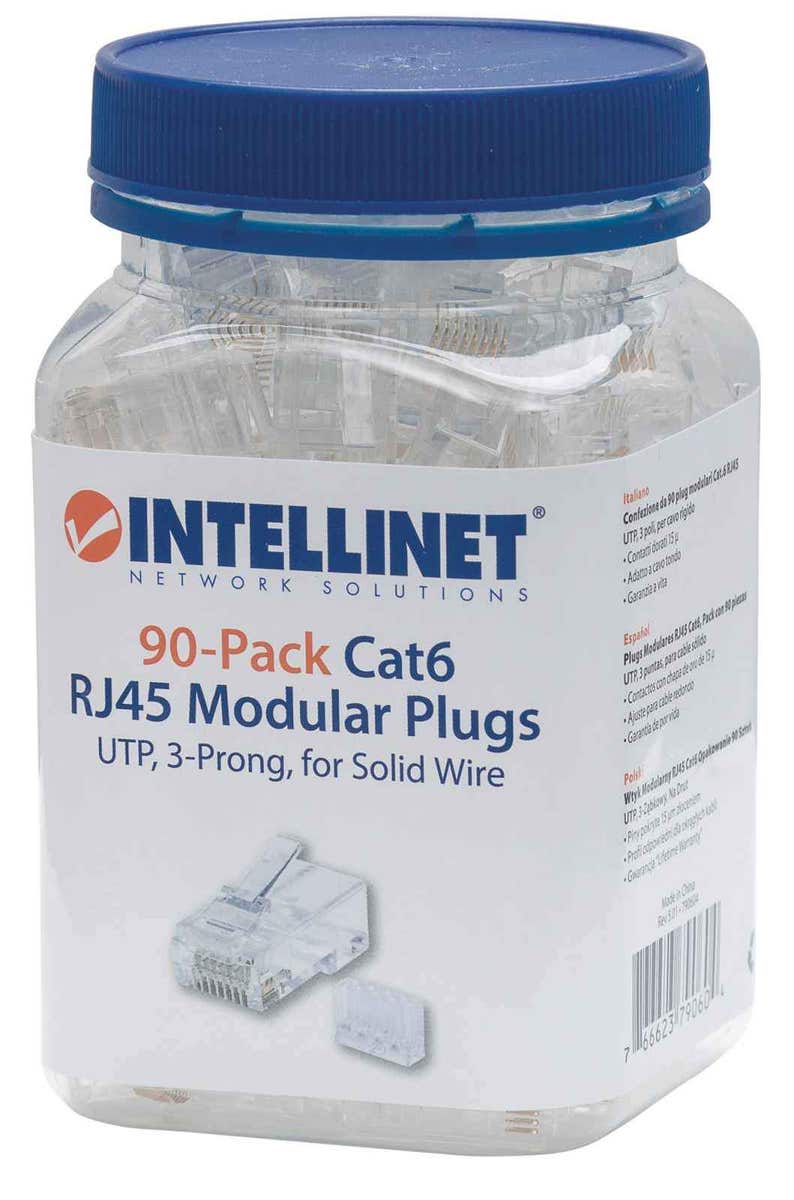 Intellinet RJ45 Connectoren Cat.6 UTP (Massieve Aders) – 90 Stuks
