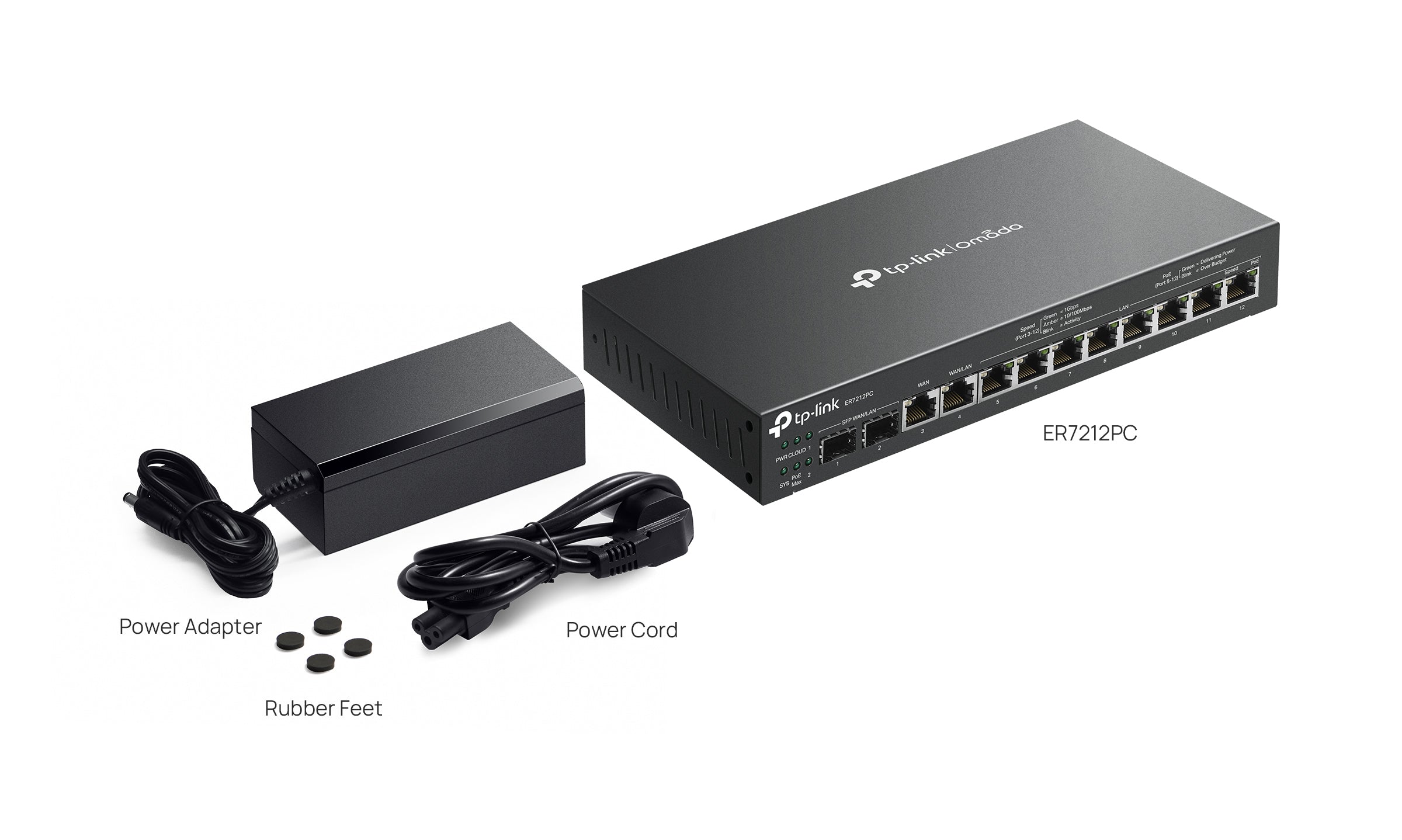 TP‑Link Omada ER7212PC – VPN router – 12‑poorts – Gigabit – PoE+ – SDN Controller