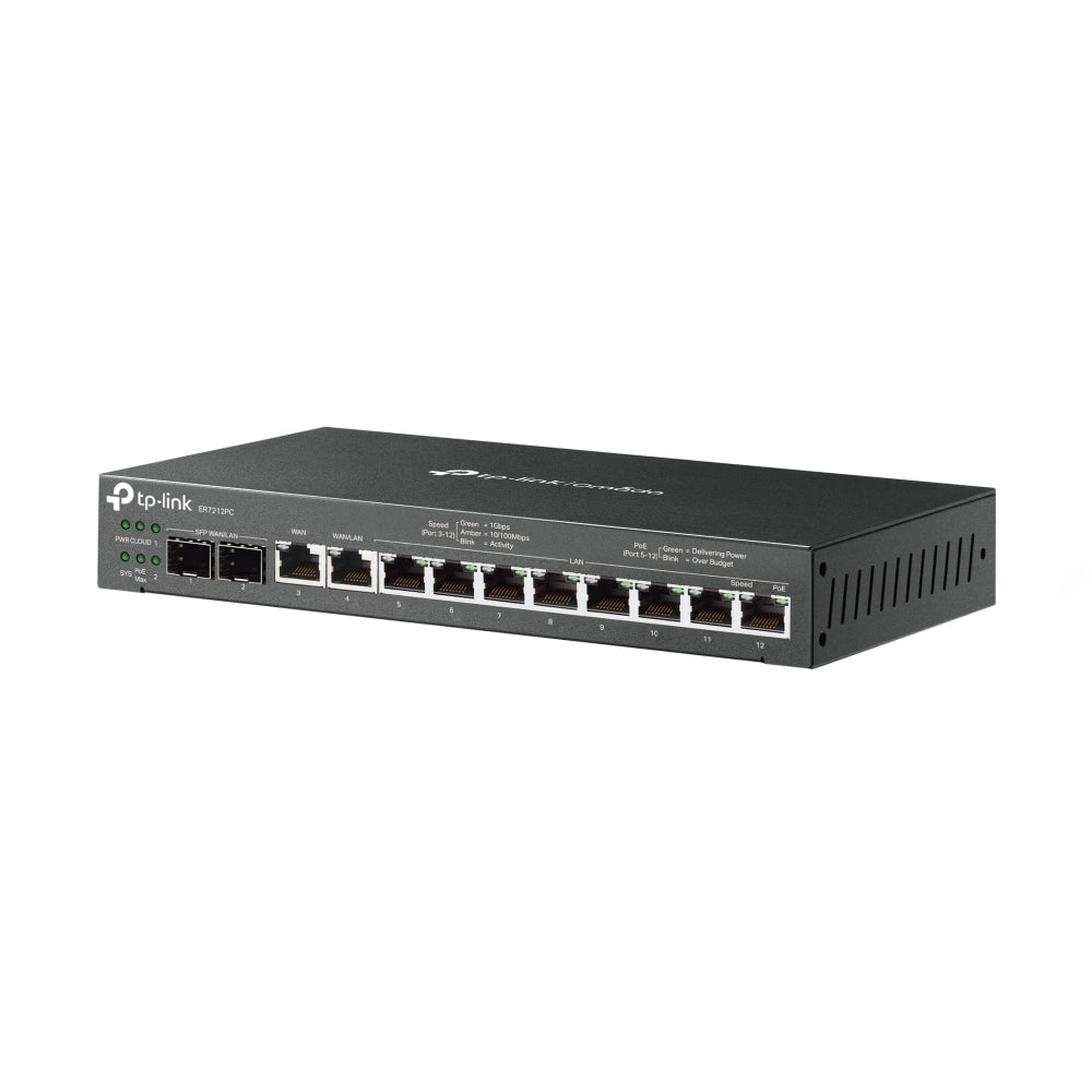 TP‑Link Omada ER7212PC – VPN router – 12‑poorts – Gigabit – PoE+ – SDN Controller