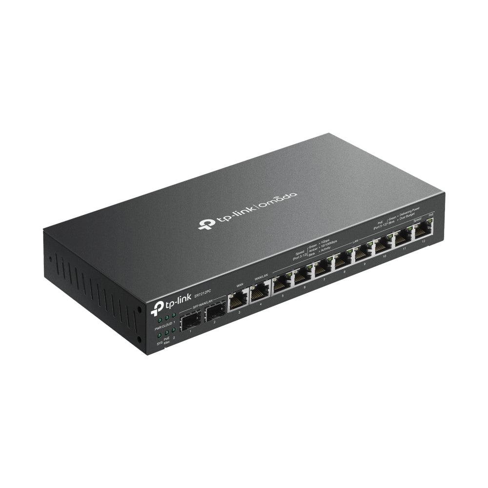 TP‑Link Omada ER7212PC – VPN router – 12‑poorts – Gigabit – PoE+ – SDN Controller