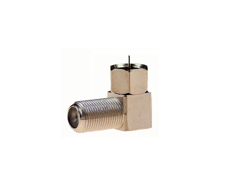 Coaxconnector F-male ↔ F-female, haaks (FM-FF/90) - Technetix