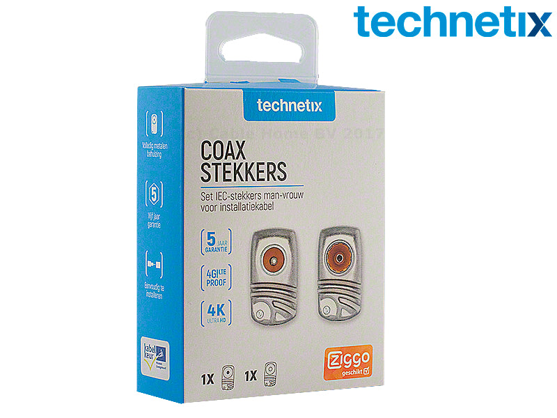 Coaxconnector set IEC-male + IEC female HQ - Technetix