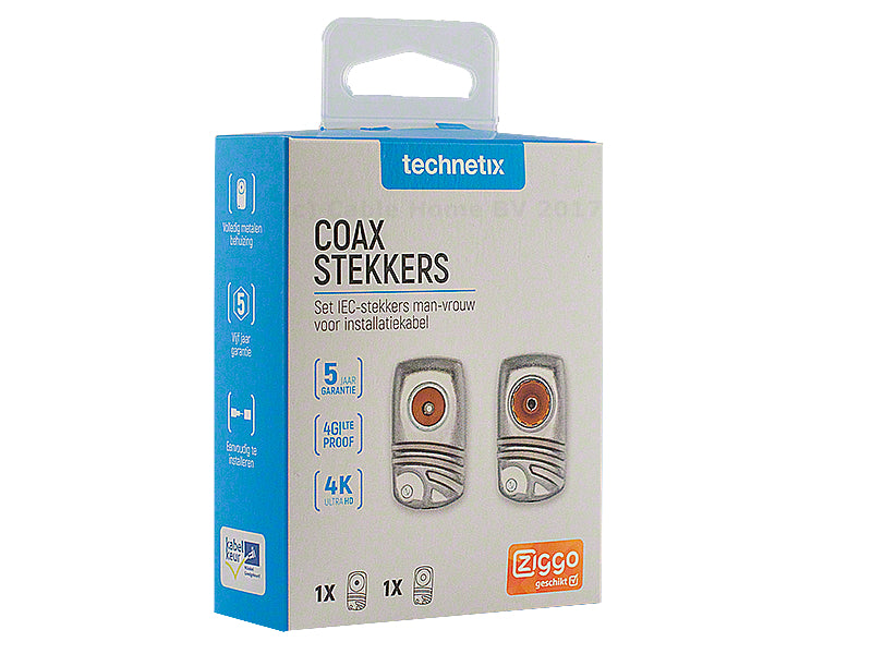 Coaxconnector set IEC-male + IEC female HQ - Technetix