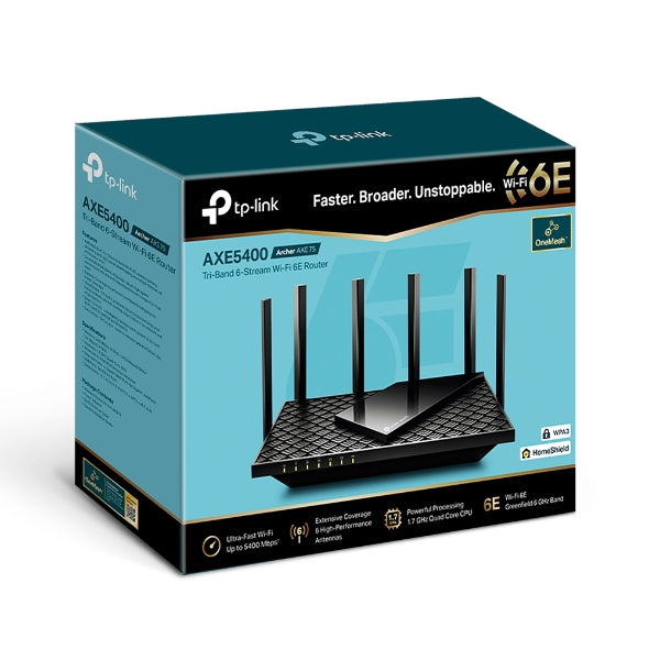 TP-Link Archer AXE75 - router - Wi-Fi 6E - AXE5400 - tri-band
