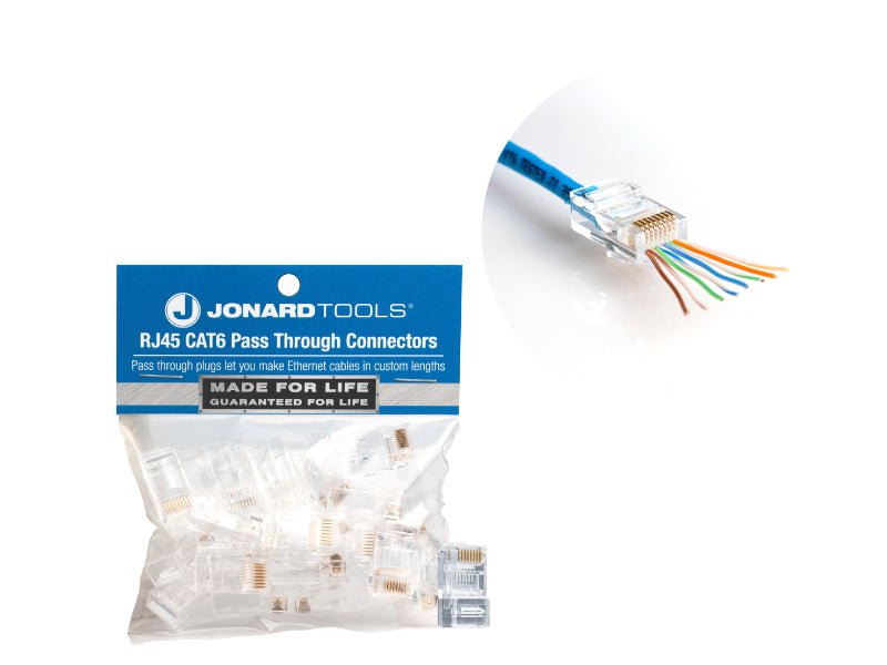 CAT 6 RJ45 "Pass through" connector, 25 stuks (RJ45-625)-A - Jonard