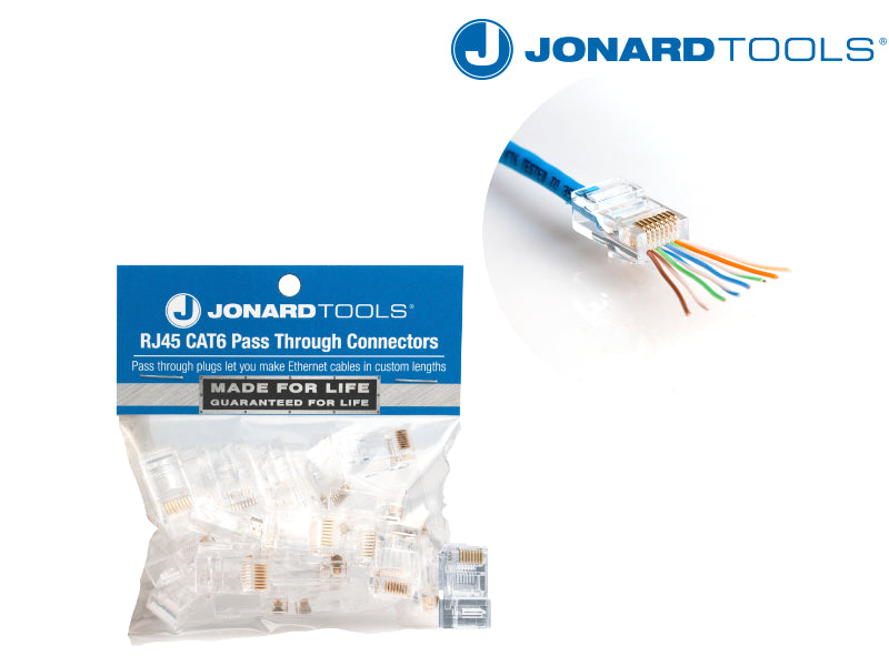 CAT 6 RJ45 "Pass through" connector, 25 stuks (RJ45-625)-A - Jonard