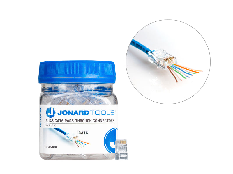 CAT 6 RJ45 "Pass through" connector, 50 stuks (RJ45-650)-A - Jonard