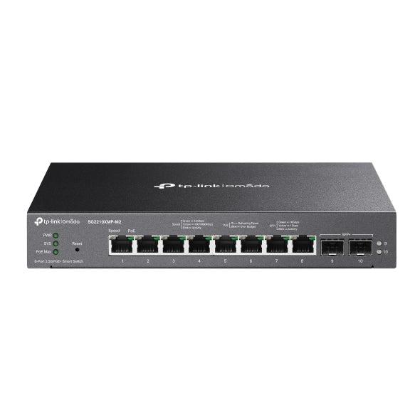 TP‑Link Omada SG2210XMP‑M2 – switch – 10‑poorts – Multi‑Gigabit – Smart – PoE+ – 8x PoE