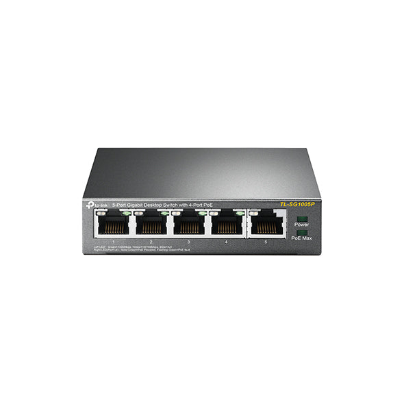 TP-Link TL-SG1005P - switch - 5-poorts - Gigabit - POE+ - 4x PoE - 56W
