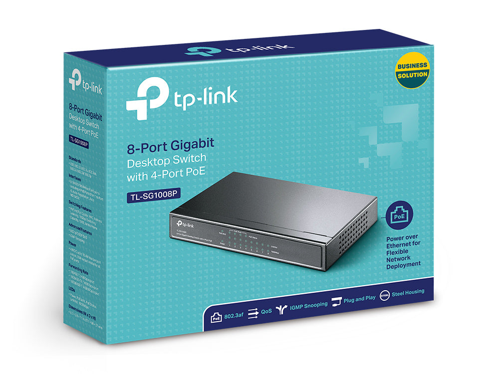 TP-Link TL-SG1008P - switch - 8-poorts - Gigabit - POE - 4x PoE