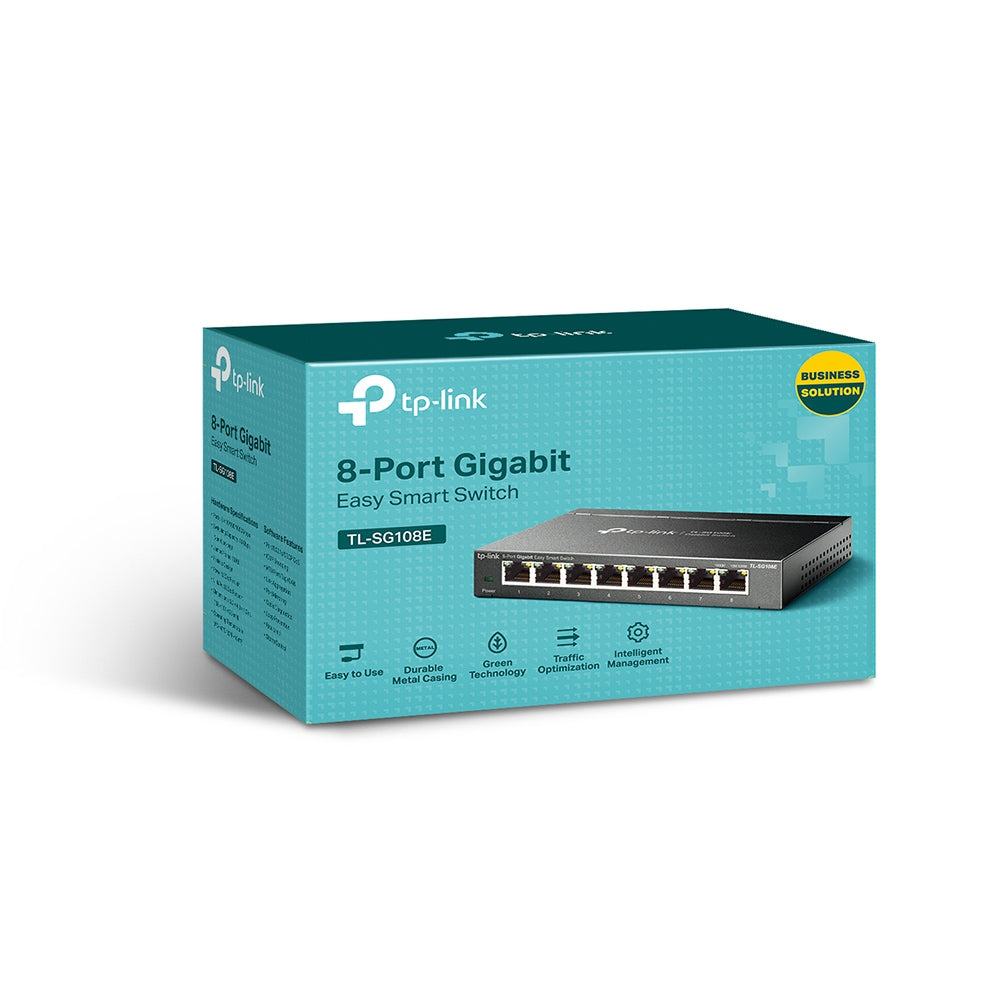 TP-Link TL-SG108E - switch - 8-poorts - Gigabit - Easy Smart - POE+