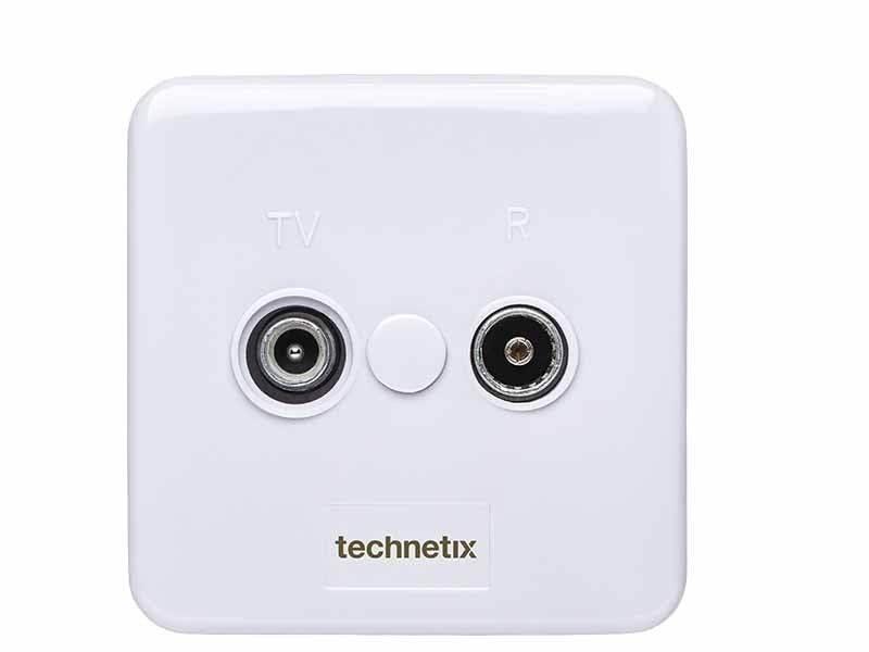 Wandcontactdoos Coax tweegats (TRAS-2000KK)-A - Technetix