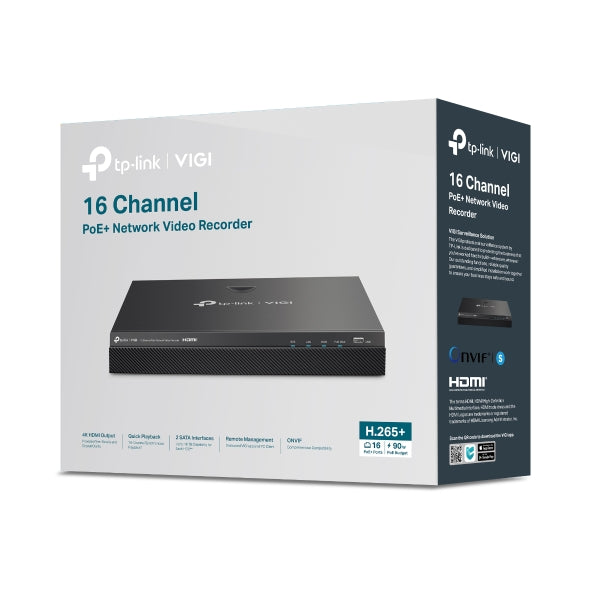 VIGI 2 serie NVR, 2 Harde schijf, 16 kanalen input, 16x PoE - NVR2016H-16P