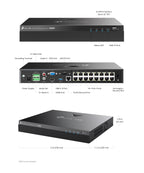 VIGI 2 serie NVR, 2 Harde schijf, 16 kanalen input, 16x PoE - NVR2016H-16P