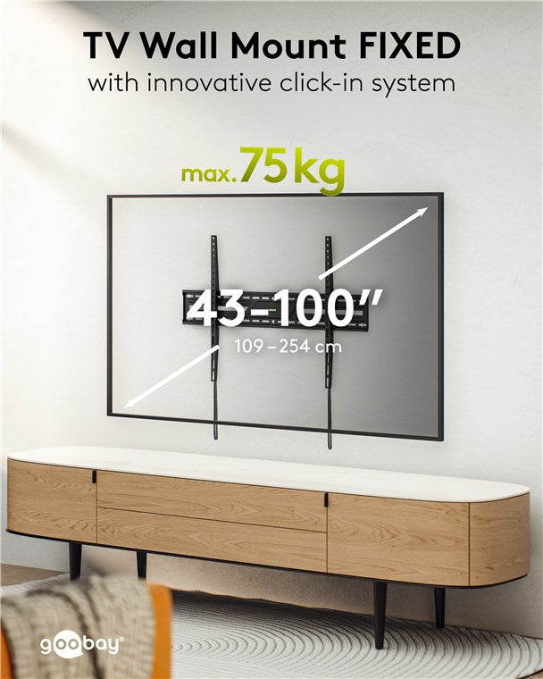 TV Muurbeugel Vast – Zwart