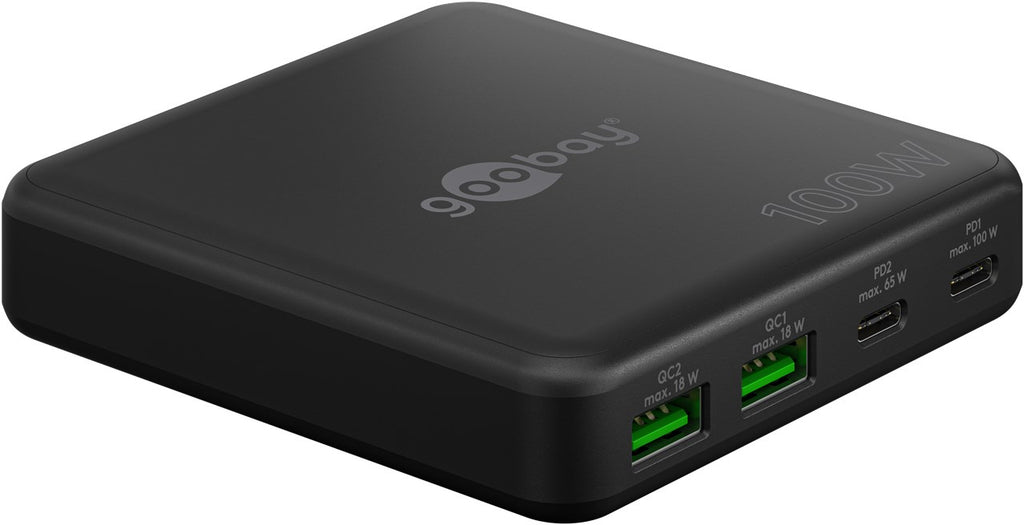 USB-C™ PD GaN Multiport Desktop Charger (100 W) zwart