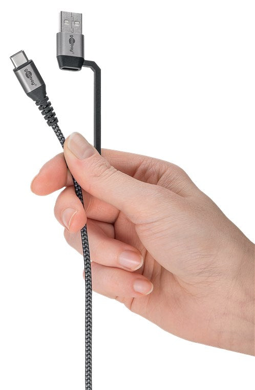 USB-C naar USB-C Gevlochten Textielkabel