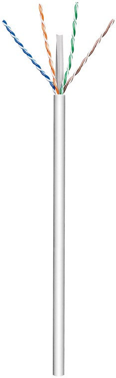 CAT 6 netwerkkabel, U/UTP, CU, AWG 23/1, grijs