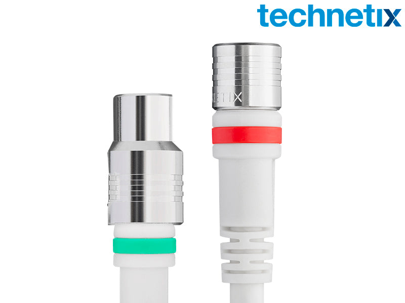 Coax aansluitkabel - IEC female recht ↔ F-male recht, 1,5 meter - Technetix