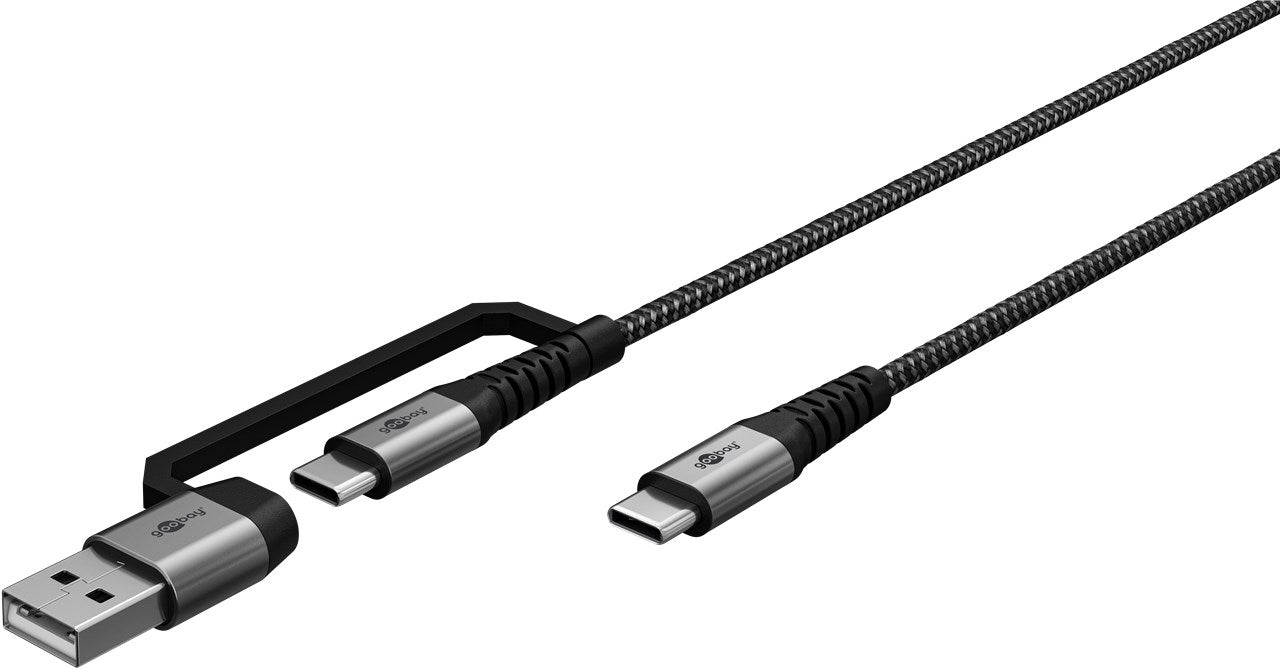 USB-C naar USB-C Gevlochten Textielkabel