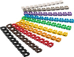 Kabelmarkeerclips "Cijfers 0-9", voor kabeldiameters van 5,6 - 7,4 mm, 10x 10 gekleurde markeerringen