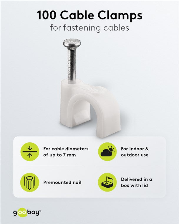 Kabelklemmen, 100 stuks