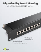 CAT 6A patchpaneel, 19 inch, 24-poorts (1 U)