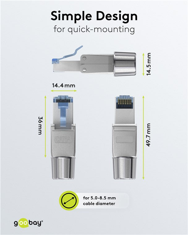 CAT 6A RJ45-connector afgeschermd STP, voor montage zonder gereedschap - Snel & Betrouwbaar