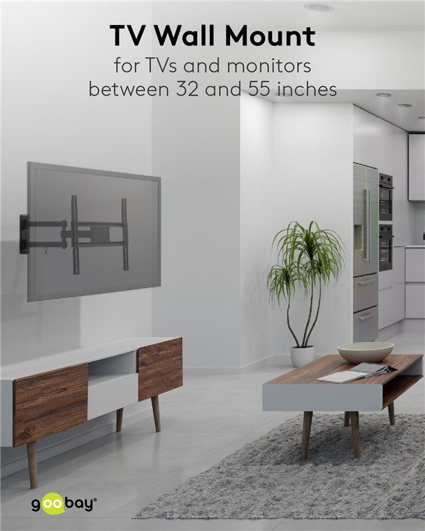 TV Muurbeugel Full Motion – Geschikt voor 32 t/m 55 inch – Zwart (M)