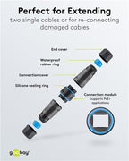 Outdoor LAN Kabelconnector CAT 6A UTP IP68 - Toolless Netwerk Verlengstuk - Goobay