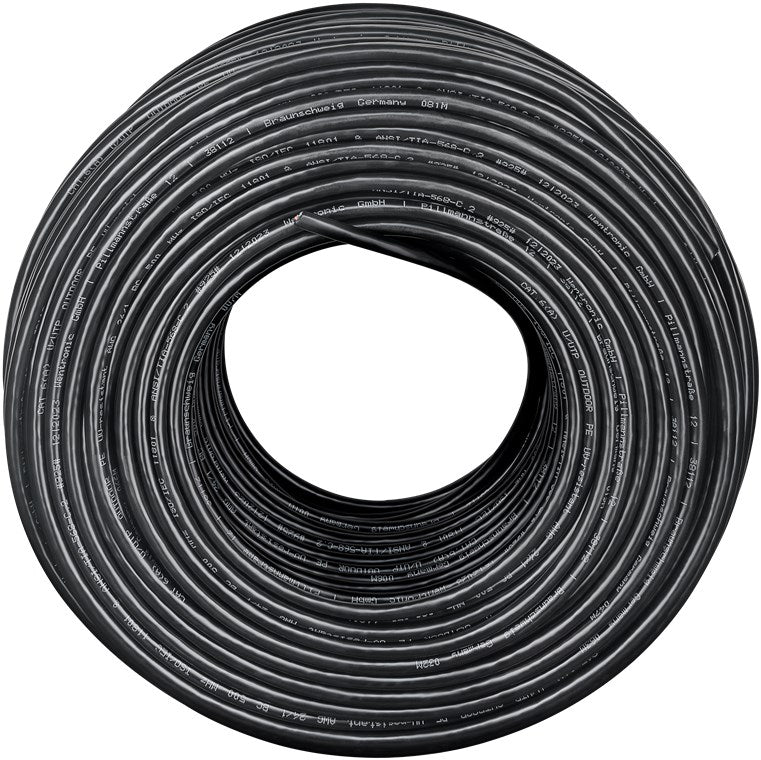 CAT 6A outdoor netwerkkabelset, U/UTP, zwart