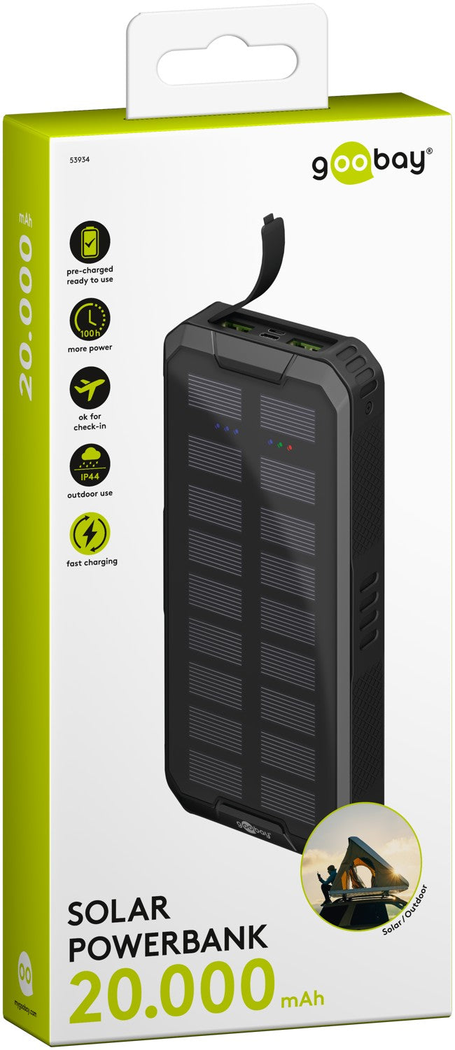 Outdoor Solar Powerbank - 20.000 mAh - Power Delivery